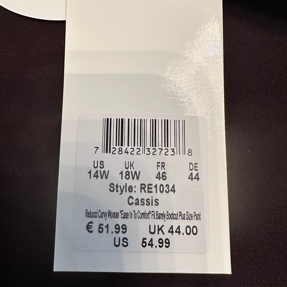 NWT Burgandy Rekucci Curvy Woman Ease into Comfort Barely Bootcut Plus Size Pant - Picture 6 of 10